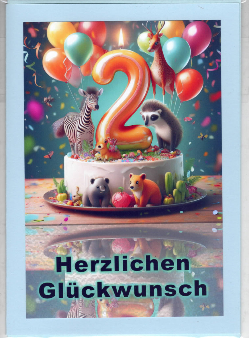 Fotokarte Kinderkarte 2. Geburtstag