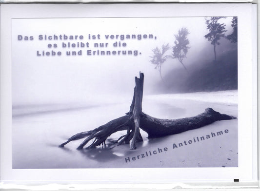 Fotokarte Trauer mit Spruch Herzliche Anteilnahme