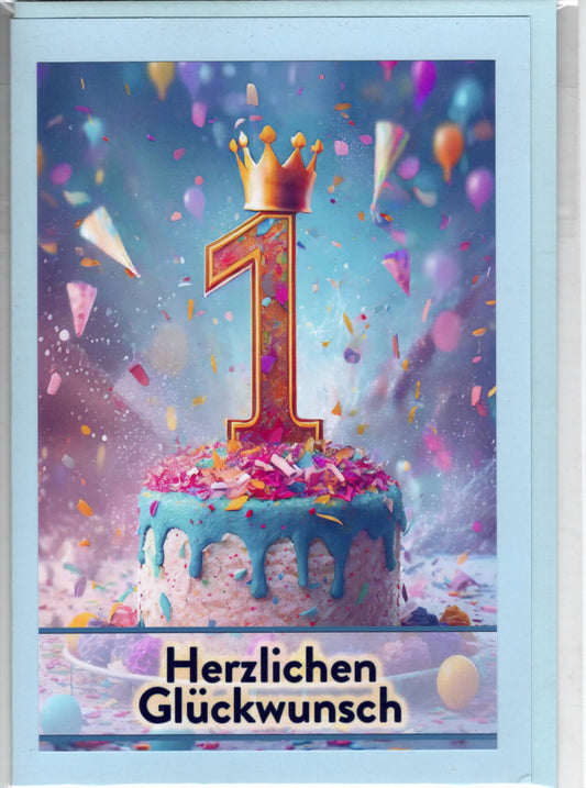 Fotokarte Kinderkarte 1. Geburtstag