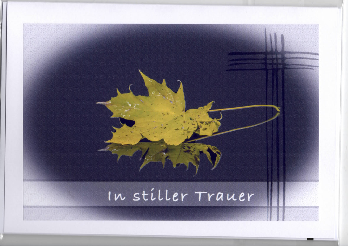 Fotokarte Trauer Ahornblatt